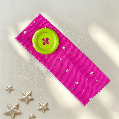 Vintage Polka Dot Button Headband for Women