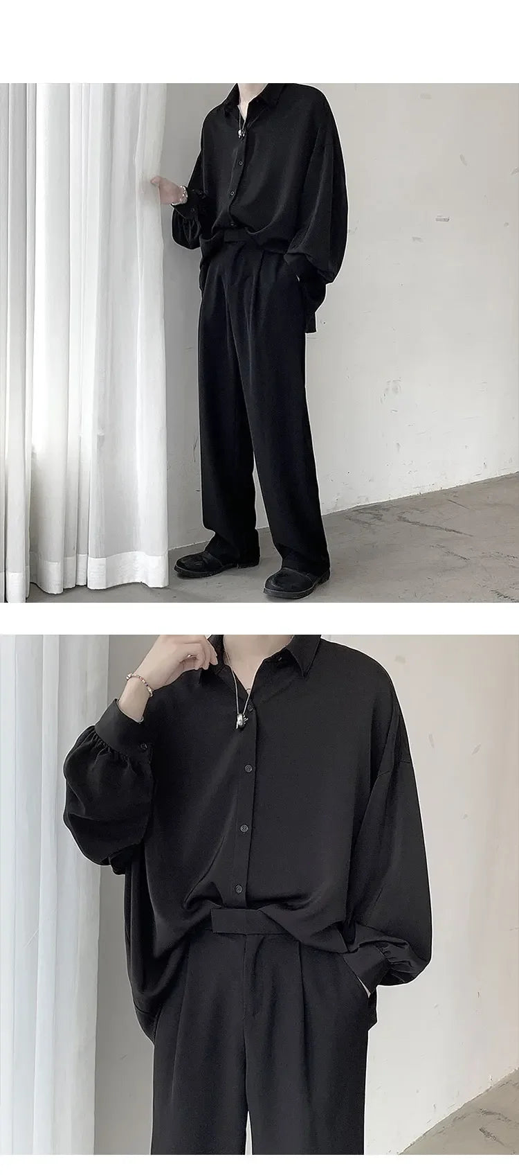 King Billion Men's Korean-Style Oversized Shirt – Loose Fit, Harajuku Casual | M–XXL