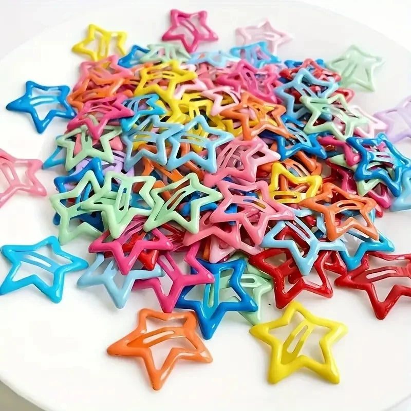 20-Pack Colorful Star BB Hair Clips – Cute Barrettes for Girls & Kids