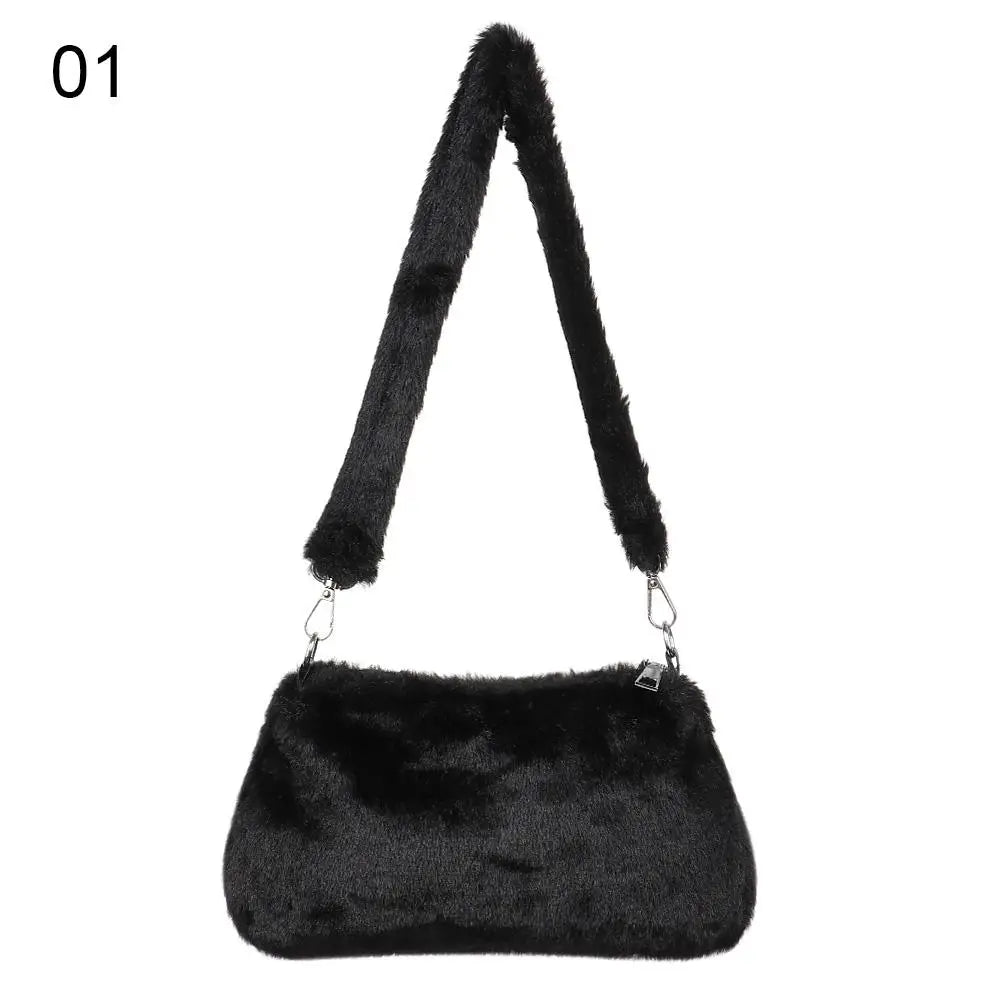 Women's Animal Print Leopard Plush Shoulder Bag | Casual Crossbody Messenger Bag for Ladies