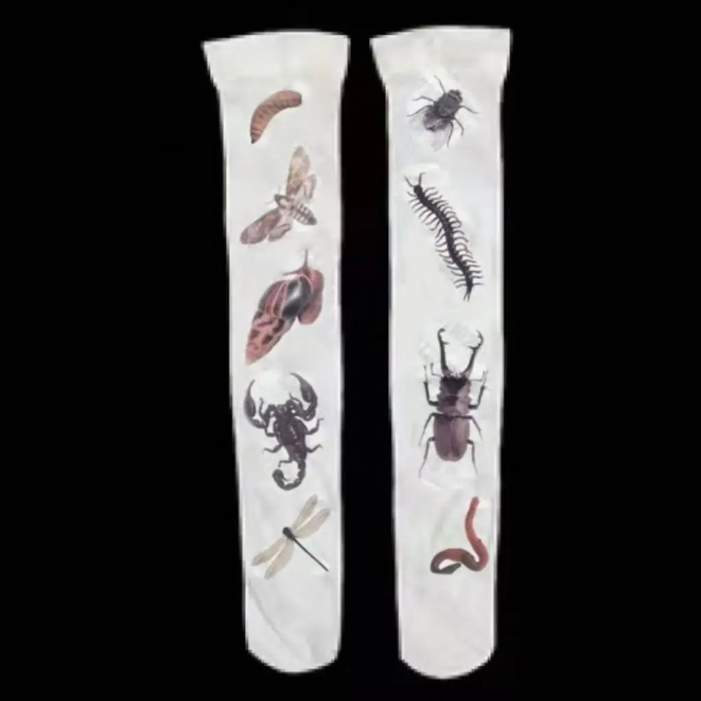 Y2K Thigh High Stockings – Graffiti Punk Print Over-Knee Socks for Cosplay & Harajuku Style