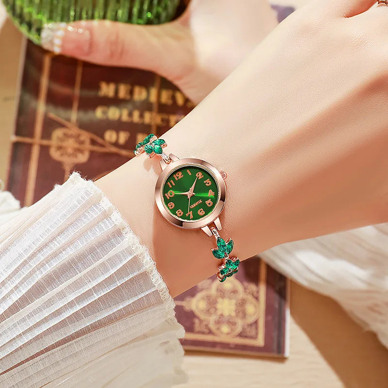 Women's Elegant Rhinestone Bracelet Watch | Luxury Quartz Wristwatch Gift for Girls