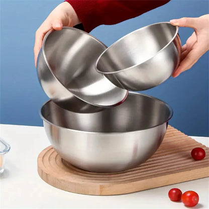 Stainless Steel Mixing Bowl Set with Measurement Scale