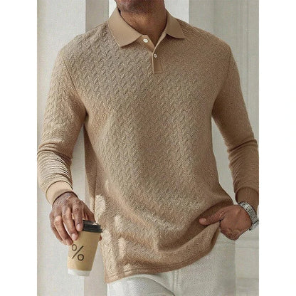 Men's Long Sleeve Polo Shirt – Breathable Knit, Business Casual | S–XXL