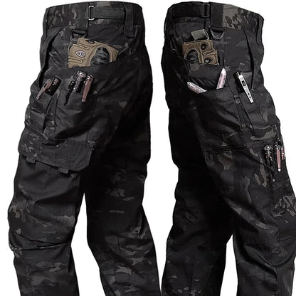 Men's Tactical Work Pants | Waterproof Multi-Pocket Cargo Trousers for Outdoor Hiking & Workwear