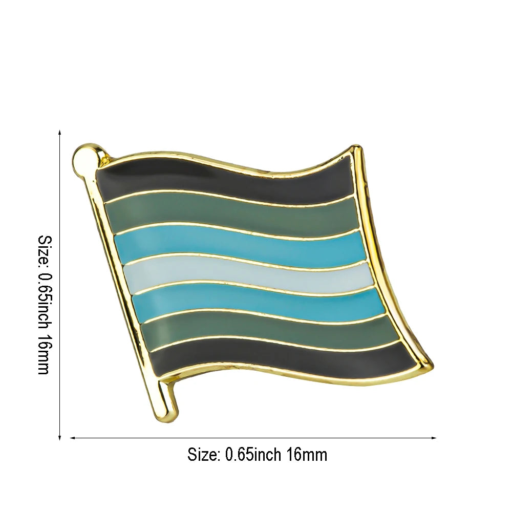 Pride Flag Enamel Lapel Pin – Rainbow & Progress Badge Brooch