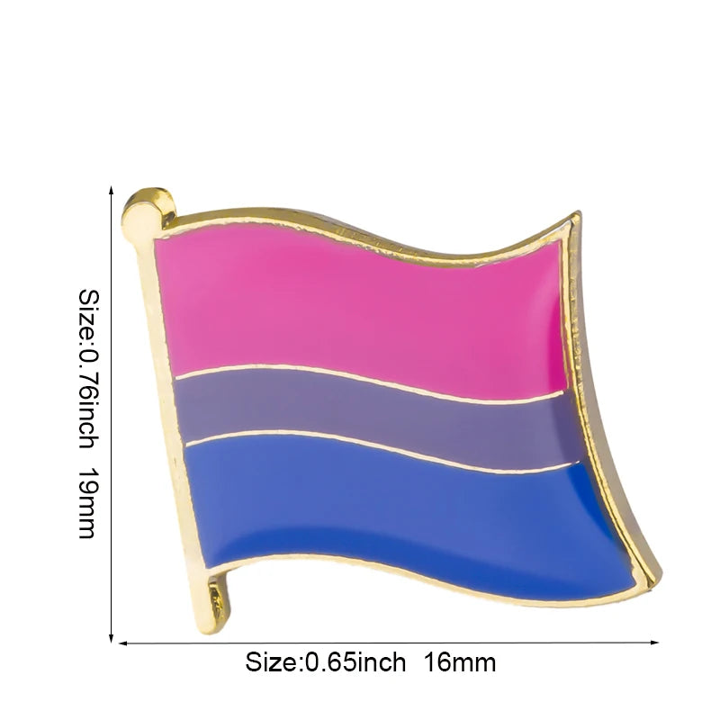 Pride Flag Enamel Lapel Pin – Rainbow & Progress Badge Brooch