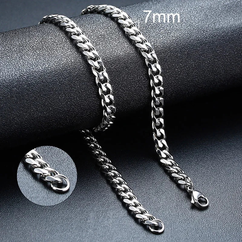 Men's Stainless Steel Cuban Link Chain Necklace Waterproof