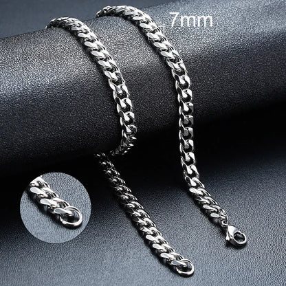 Men's Stainless Steel Cuban Link Chain Necklace Waterproof