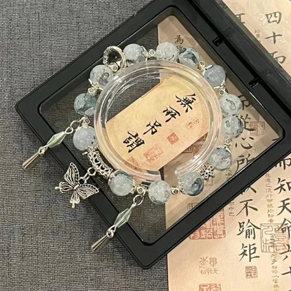 Women's Crystal Beads Bracelet | Korean Flower, Fox & Feather Tassel Friendship Jewelry Gift