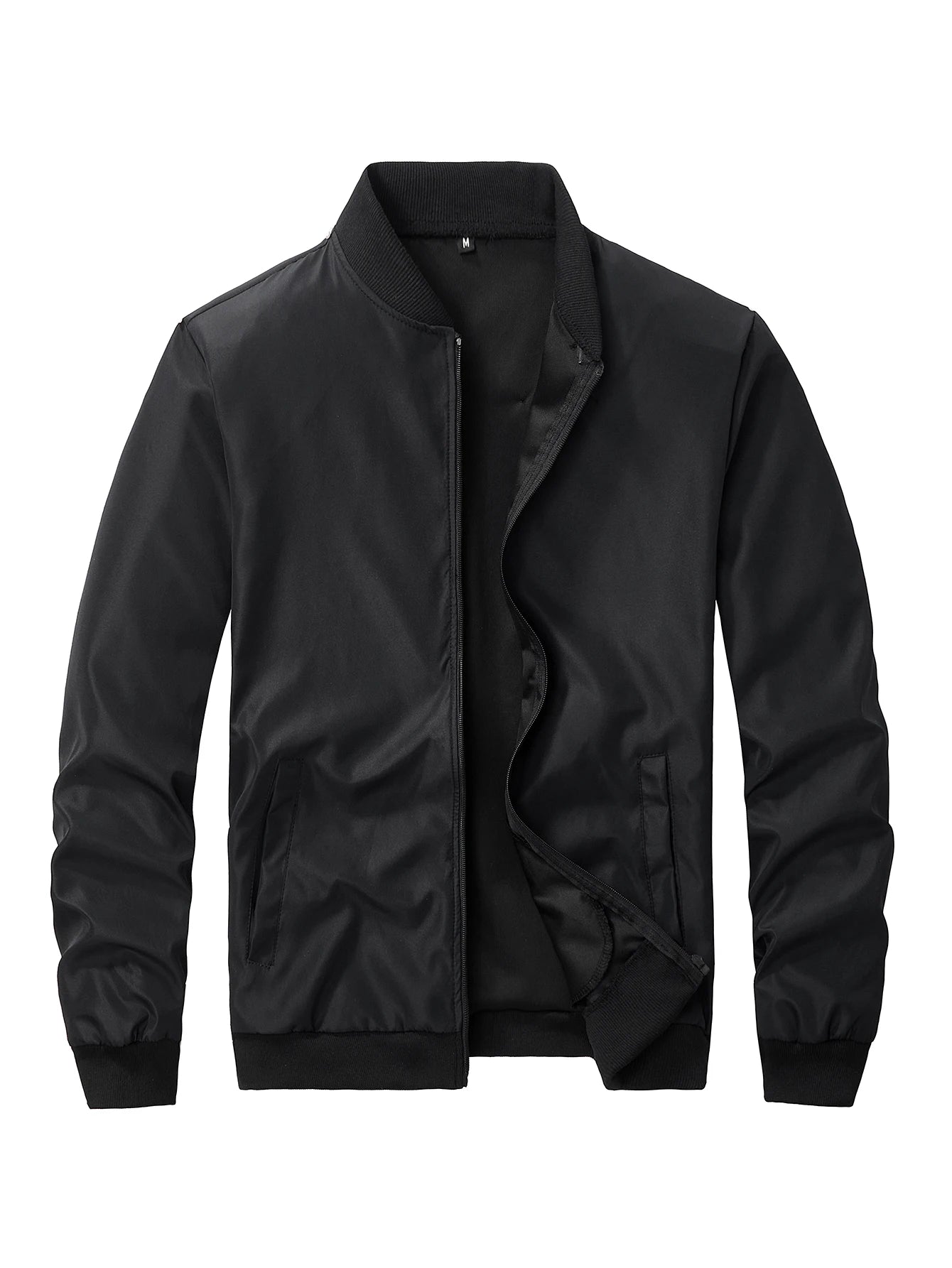 Men's Baseball Collar Zip-Up Jacket – Lightweight Casual Coat, Loose Fit | S–XL