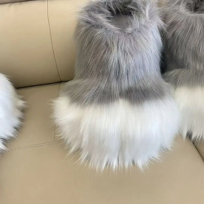 Fluffy Fursuit Paw Shoes Cosplay Animal Boots for Halloween and Conventions