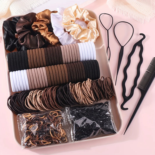 Women's Hair Accessories Set | 1109pcs Scrunchies, Rubber Bands, Hair Ties & Headbands