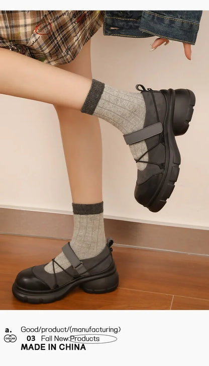 Butterfly Knot Platform Mary Jane Sneakers for Women