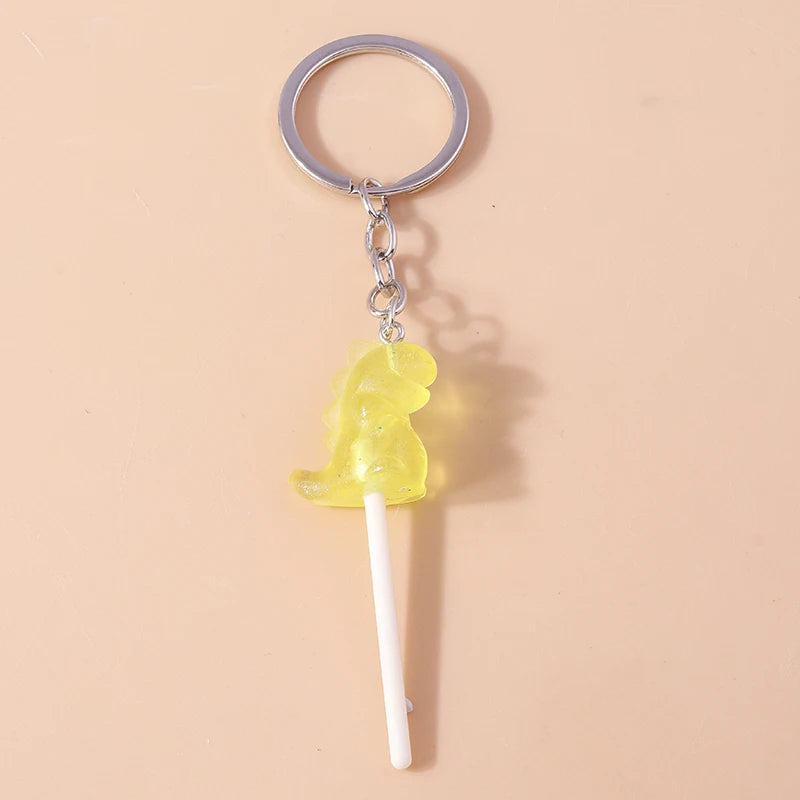 3D Simulation Food Keychain – Cute Resin Lollipop, Donut & Snack Key Ring Charms