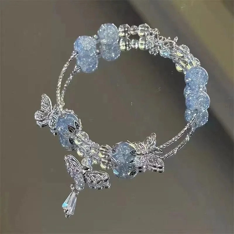 Women's Crystal Beads Bracelet | Korean Flower, Fox & Feather Tassel Friendship Jewelry Gift