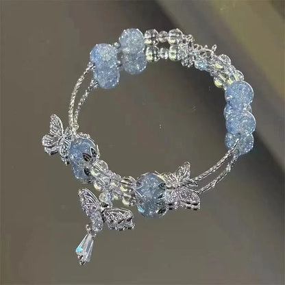 Women's Crystal Beads Bracelet | Korean Flower, Fox & Feather Tassel Friendship Jewelry Gift