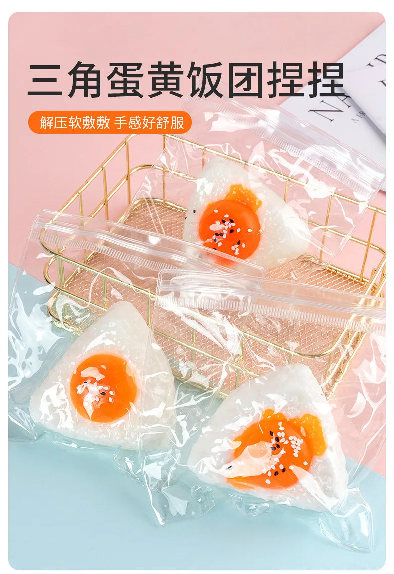 Egg Yolk Squishy Stress Ball – Kawaii Silicone Fidget Sensory Toy