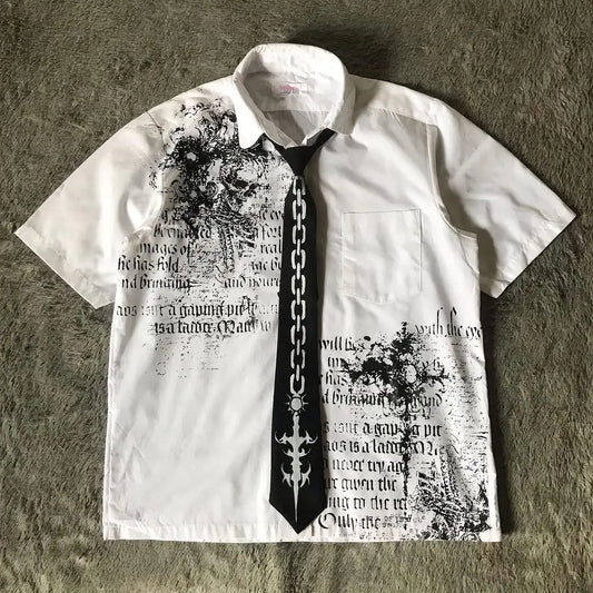 Men's Y2K Gothic Skull Graphic Tee – Affliction-Style Streetwear | Sizes L–4XL