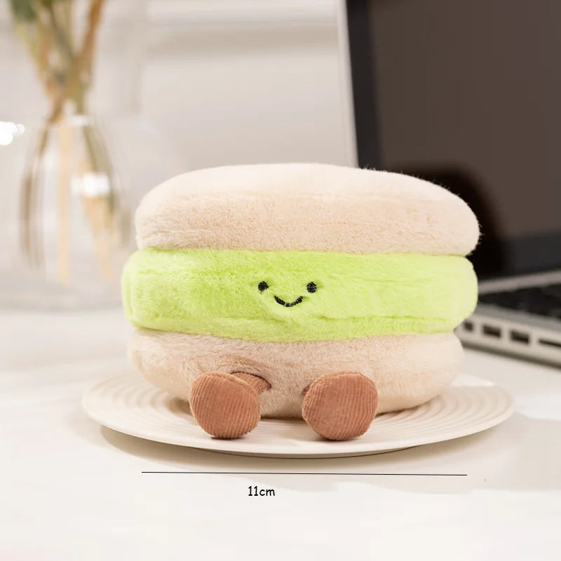 Delicious Dessert Plush Dolls | 10–14cm Smiling Egg Tart, Macaron & Madeleine Food Plushies