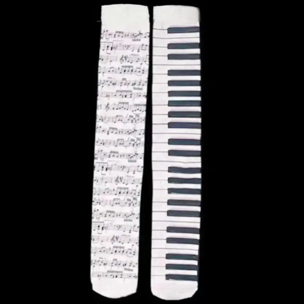 Y2K Thigh High Stockings – Graffiti Punk Print Over-Knee Socks for Cosplay & Harajuku Style