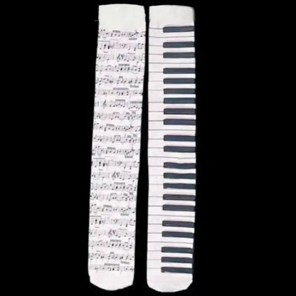 Y2K Thigh High Stockings – Graffiti Punk Print Over-Knee Socks for Cosplay & Harajuku Style