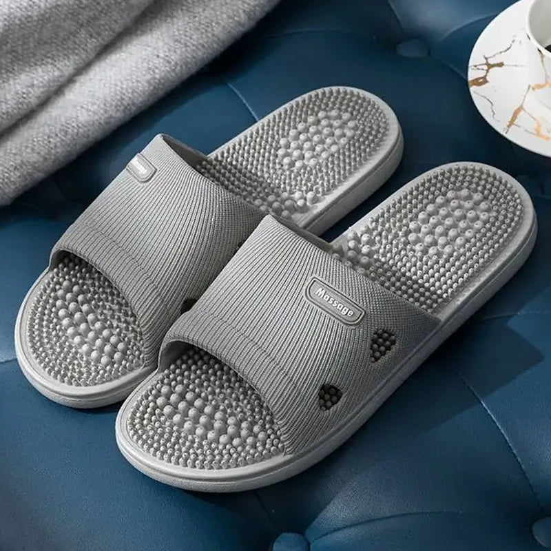 Men's Platform Slide Slippers Massage Non Slip for Beach Pool and Bathroom