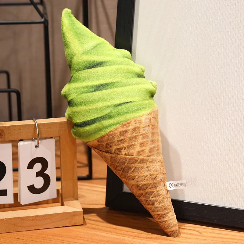 Simulation Ice Cream Plush Toy | Soft Stuffed Dessert Plushie Throw Pillow & Sofa Cushion Home Decor