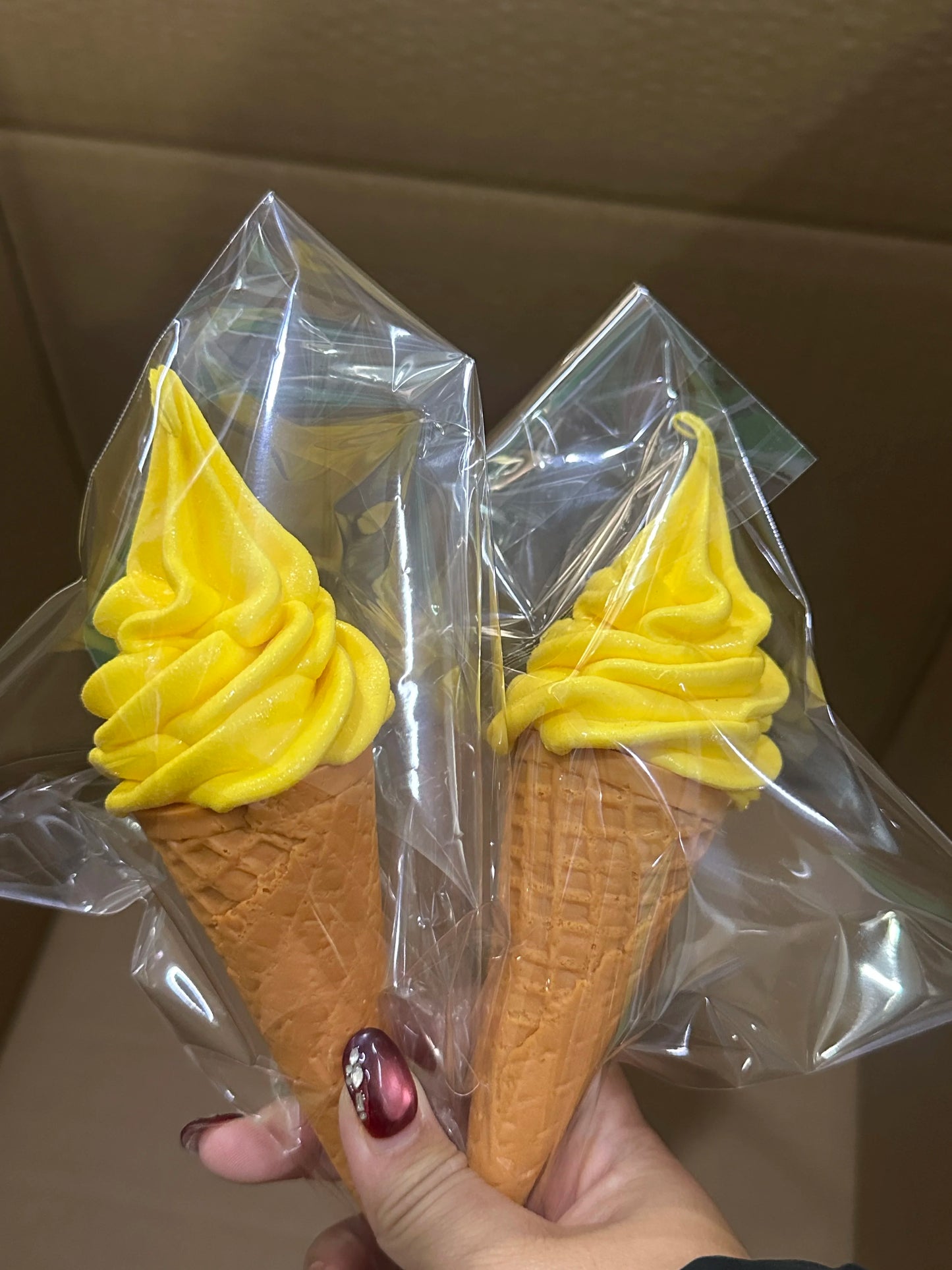 Realistic Faux Ice Cream Cone – Simulation Waffle Cone Prop for Display, Decor & Content Creation