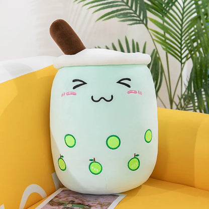 Cute Boba Bubble Tea Plush Toy | 24cm Soft Kawaii Milk Cup Plushie Gift for Kids & Adults