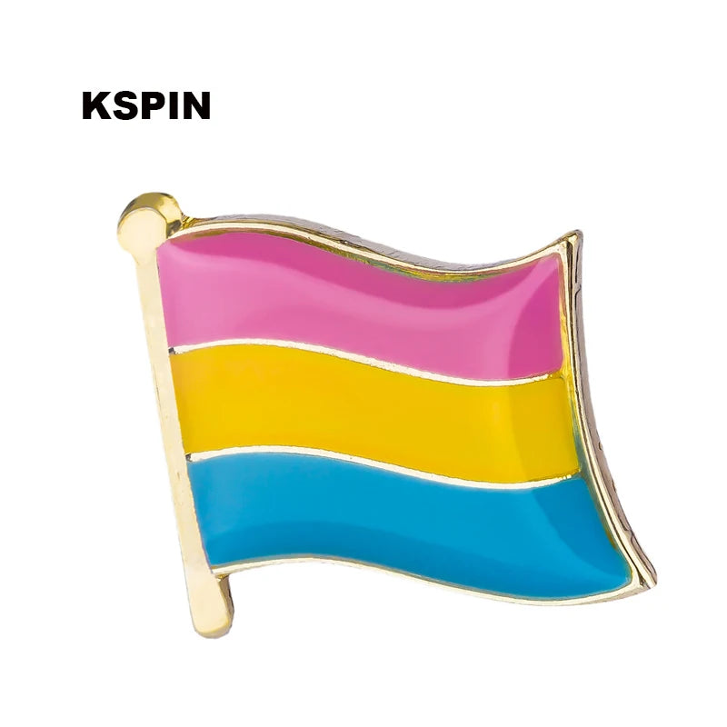 Pride Flag Enamel Lapel Pin – Rainbow & Progress Badge Brooch