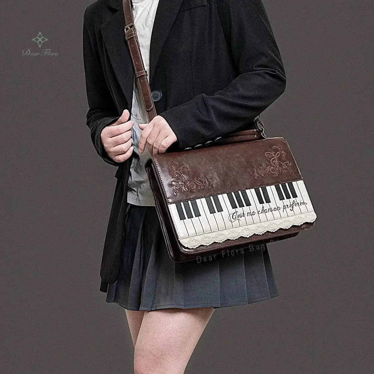 Vintage Piano Ita Bag – Y2K Aesthetic Crossbody & Shoulder Handbag for Women