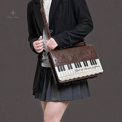 Vintage Piano Ita Bag – Y2K Aesthetic Crossbody & Shoulder Handbag for Women