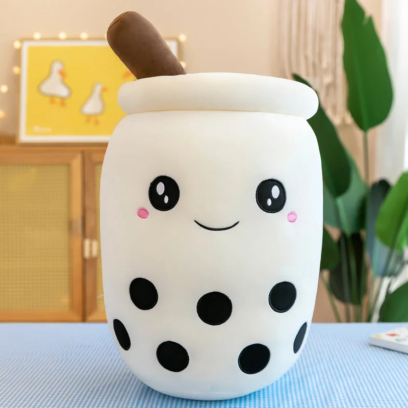 Cute Boba Bubble Tea Plush Toy | 24cm Soft Kawaii Milk Cup Plushie Gift for Kids & Adults