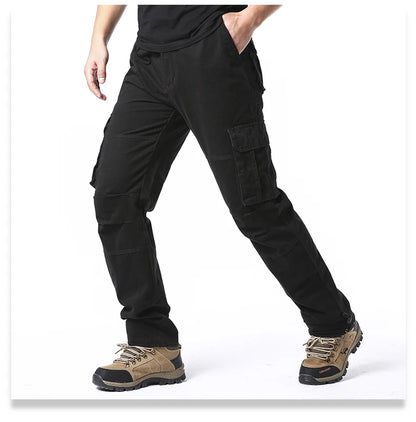 Men's Large Pocket Loose Overalls | Outdoor Sports Jogging Tactical Pants with Elastic Waist