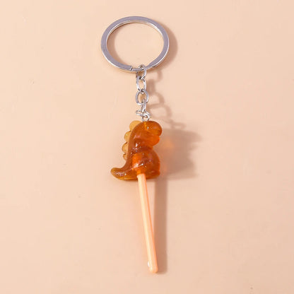 3D Simulation Food Keychain – Cute Resin Lollipop, Donut & Snack Key Ring Charms