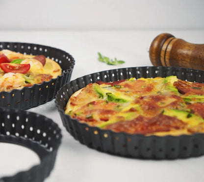 Perforated Non-Stick Pizza & Cake Pan – Carbon Steel Baking Tray (5"/8"/9")