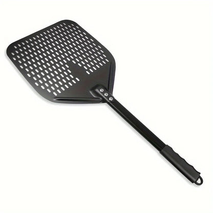 Perforated Aluminum Pizza Peel | 30x35cm Rectangular Transfer Paddle for Professional Pizza Making
