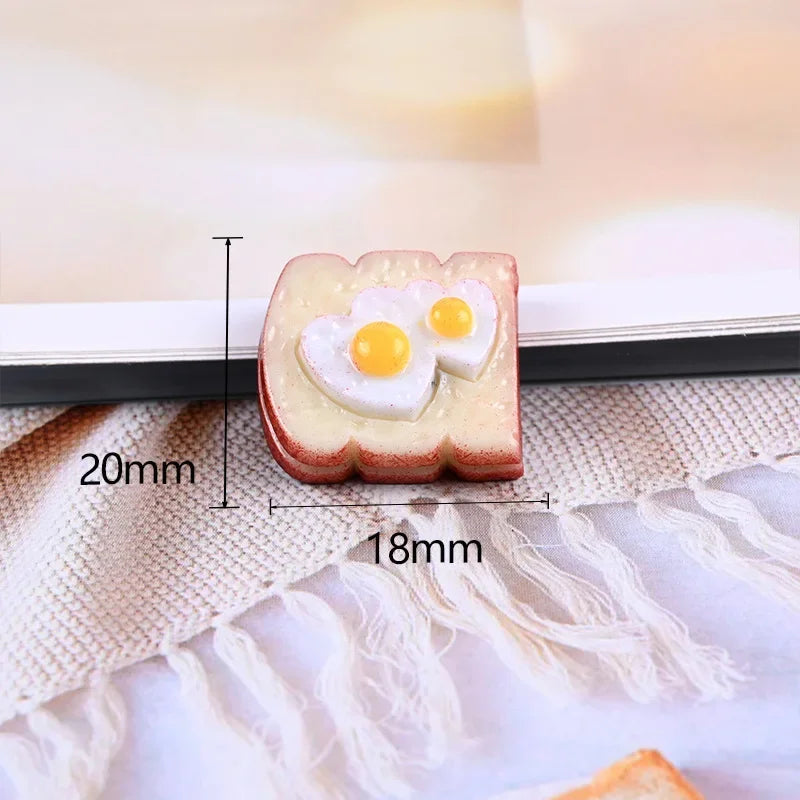 Hand-Painted Mini Pizza & Hamburger Resin Appliques | 10pcs Flat Back Miniature Food Decorations for DIY Crafts