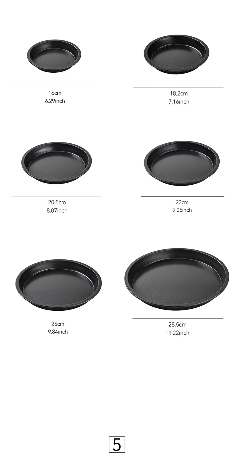 Non-Stick Carbon Steel Pizza Pan | 6–10 inch Black Baking Pan for Oven, Microwave & Chip Tray