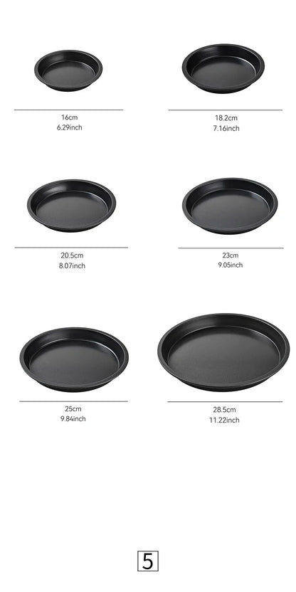 Non-Stick Carbon Steel Pizza Pan | 6–10 inch Black Baking Pan for Oven, Microwave & Chip Tray
