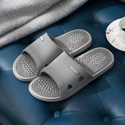 Men's Platform Slide Slippers Massage Non Slip for Beach Pool and Bathroom