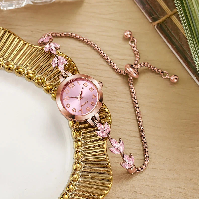 Women's Elegant Rhinestone Bracelet Watch | Luxury Quartz Wristwatch Gift for Girls
