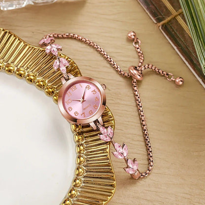 Women's Elegant Rhinestone Bracelet Watch | Luxury Quartz Wristwatch Gift for Girls