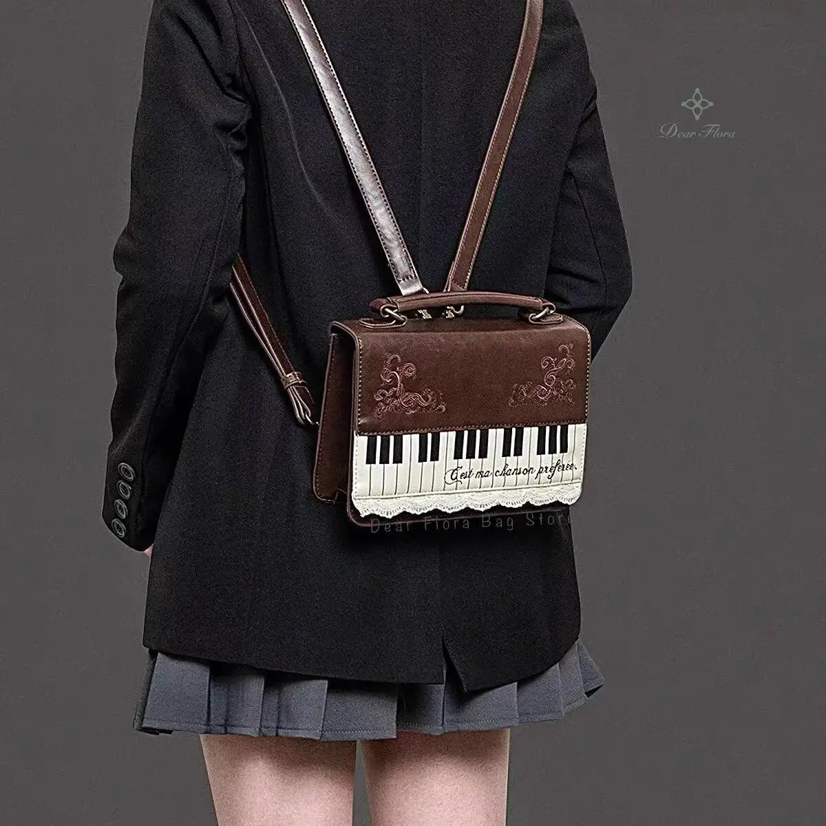 Vintage Piano Ita Bag – Y2K Aesthetic Crossbody & Shoulder Handbag for Women