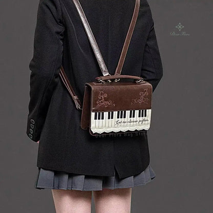 Vintage Piano Ita Bag – Y2K Aesthetic Crossbody & Shoulder Handbag for Women