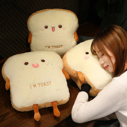Plush Toast Bread Pillow – Soft Simulation Food Cushion & Kids Toy Gift