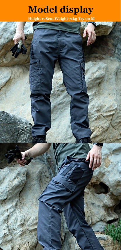 Men's Tactical Work Pants | Waterproof Multi-Pocket Cargo Trousers for Outdoor Hiking & Workwear
