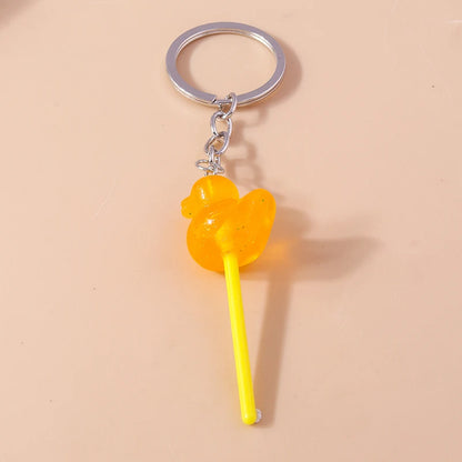 3D Simulation Food Keychain – Cute Resin Lollipop, Donut & Snack Key Ring Charms