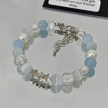 Women's Crystal Beads Bracelet | Korean Flower, Fox & Feather Tassel Friendship Jewelry Gift